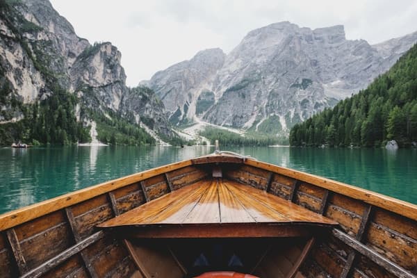Lake and mountains landscape